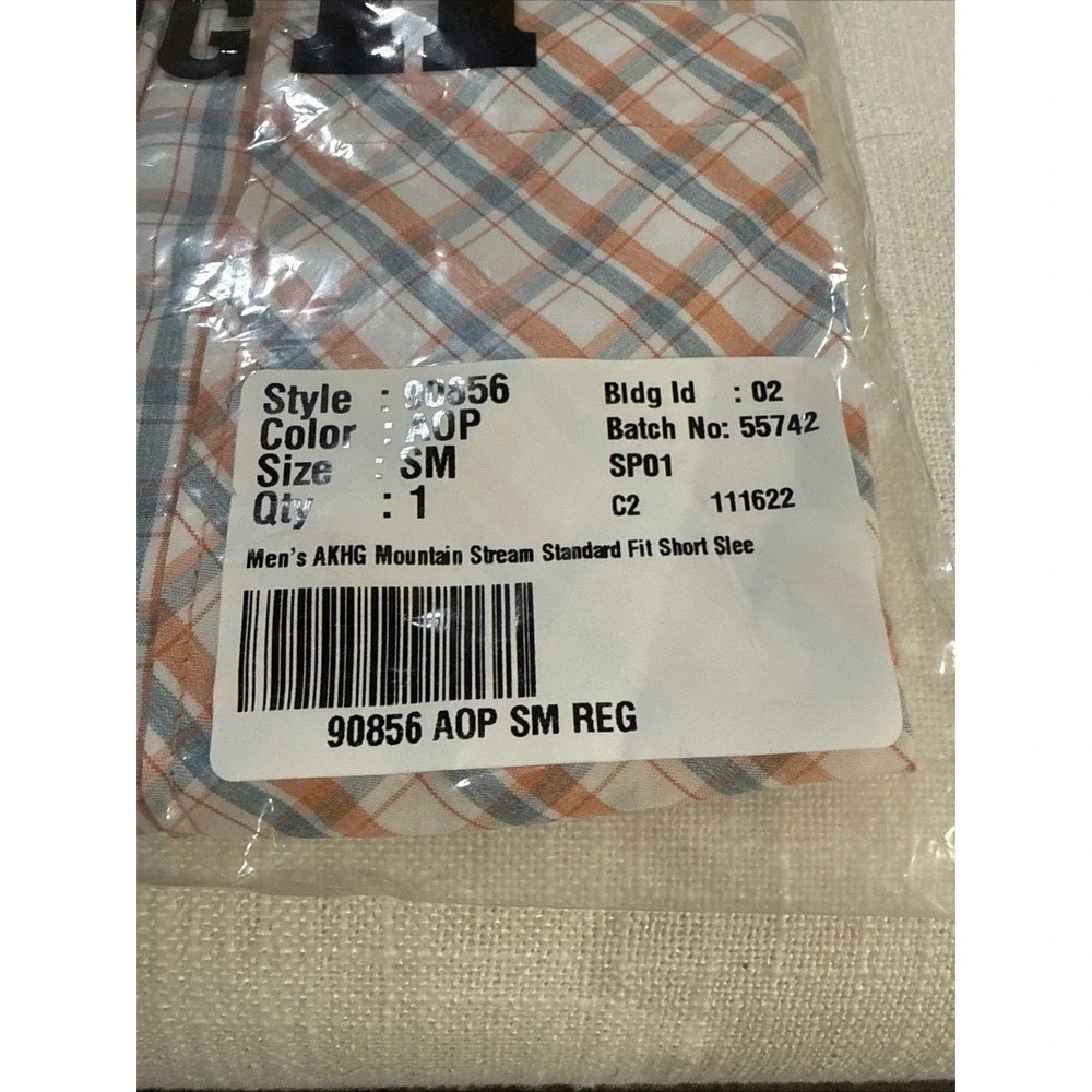 Duluth Trading Co Men's Small Short Sleeve Plaid‎ Button Down Shirt Standard Fit